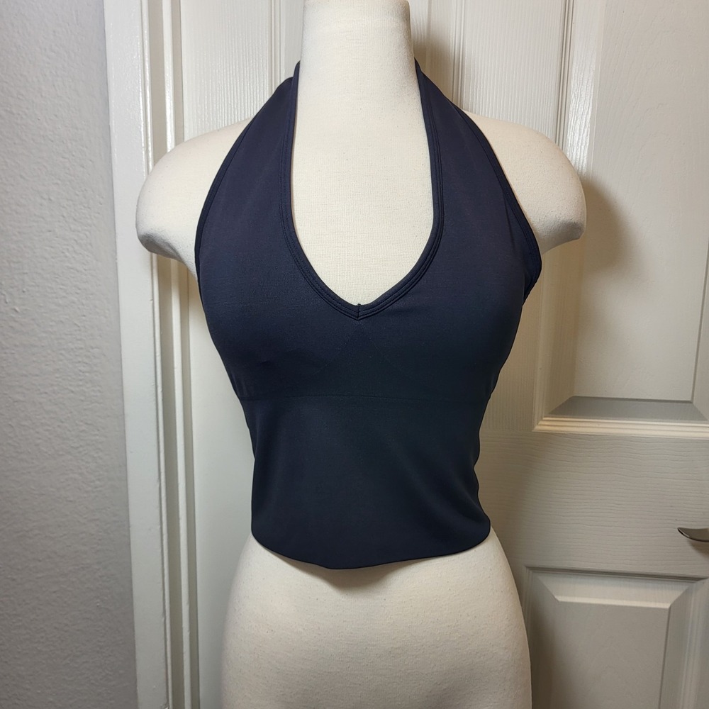 Tala Sculpt Seamless Halter Tank Size Large Black Marl